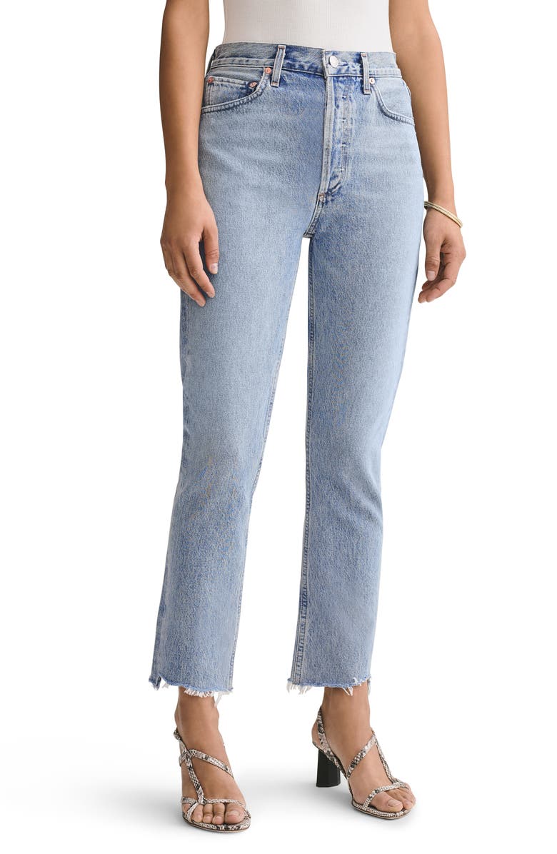 AGOLDE Riley High Waist Step Hem Jeans, Main, color,
