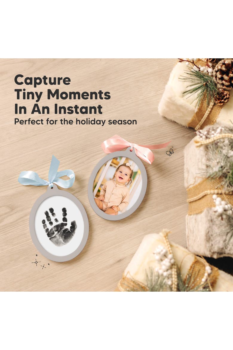 Bitsy Inkless Baby Print and Photo Ornaments, Alternate, color, Oval/Cloud Gray
