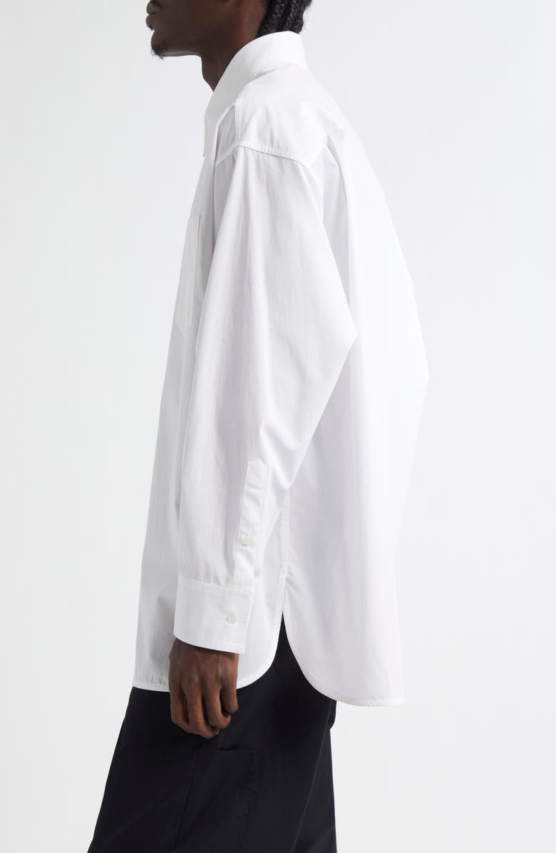 MM6 Maison Margiela Numeric Motif Label Button-Up Shirt, Alternate, color, White