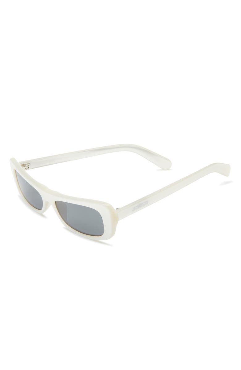 Jacquemus The Capri Rectangular Sunglasses, Alternate, color, Metallic Pearl/ Silver/ Grey