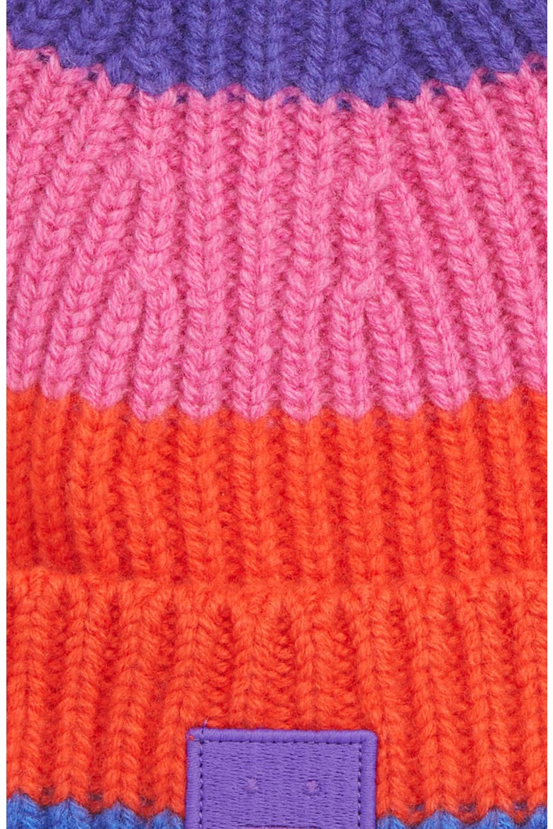Studios Kids' Pansy Stripe Wool Beanie, Alternate, color, PURPLE/ MULTI