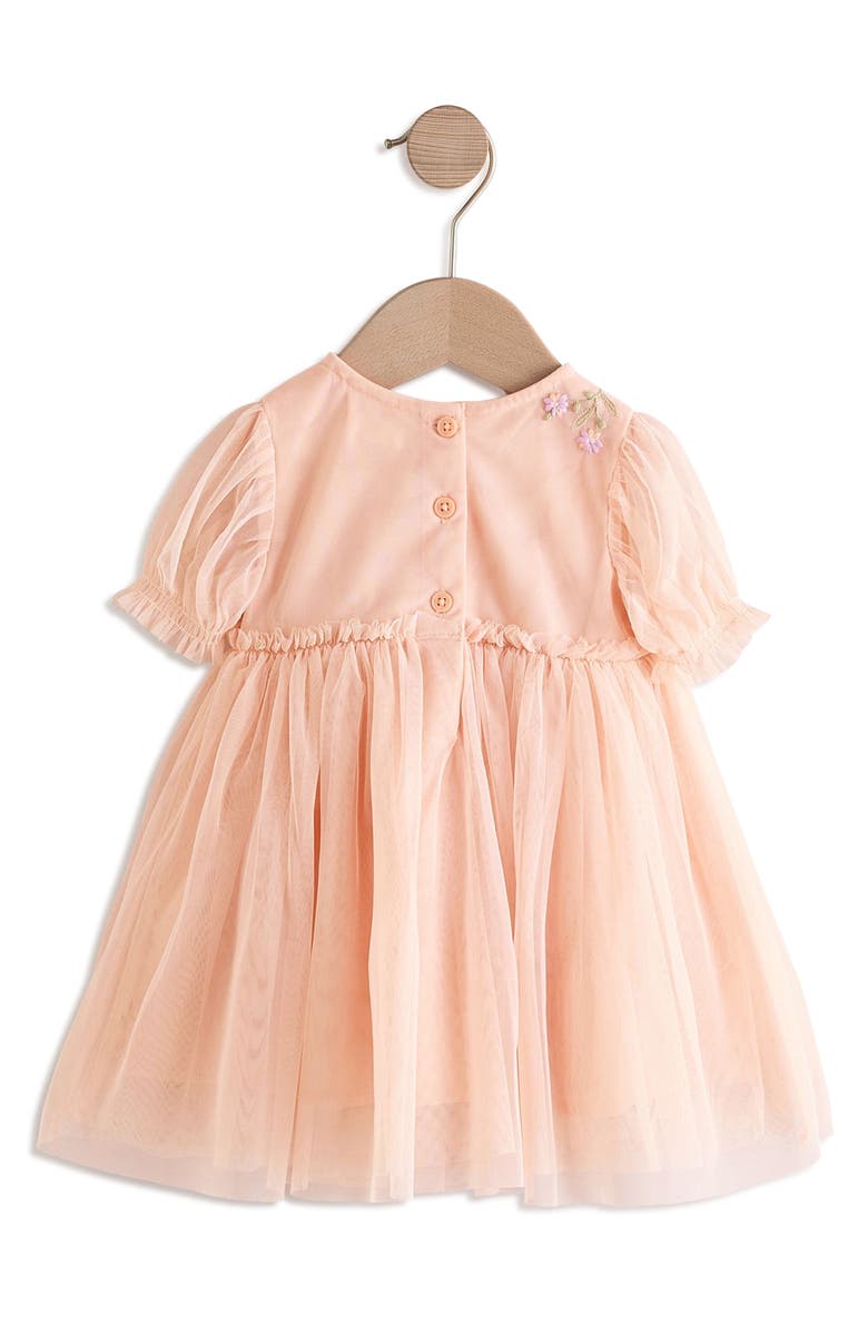 NEXT Kids' Floral Appliqué Mesh Dress, Alternate, color, 