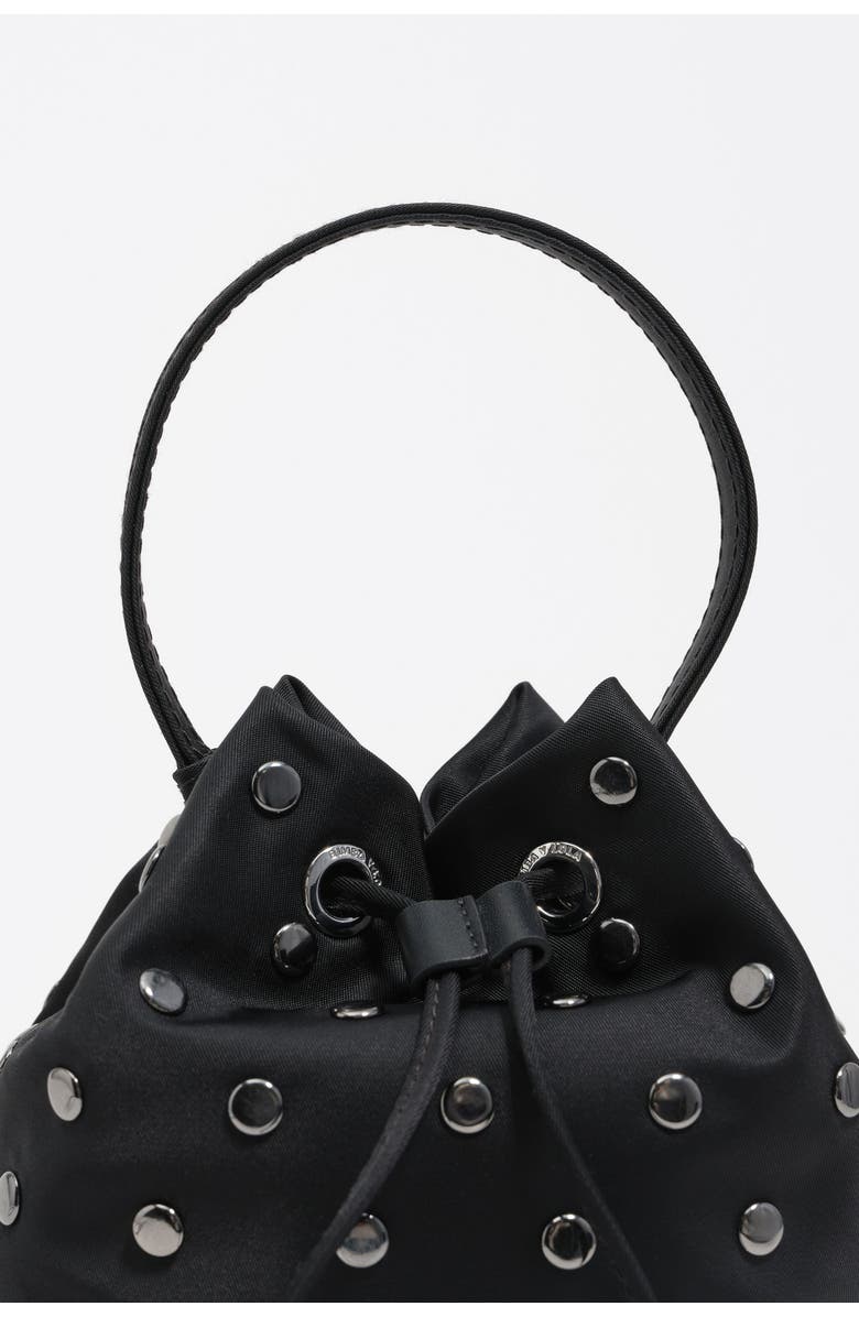 Bimba y Lola Nylon Mini bucket bag, Alternate, color, Black