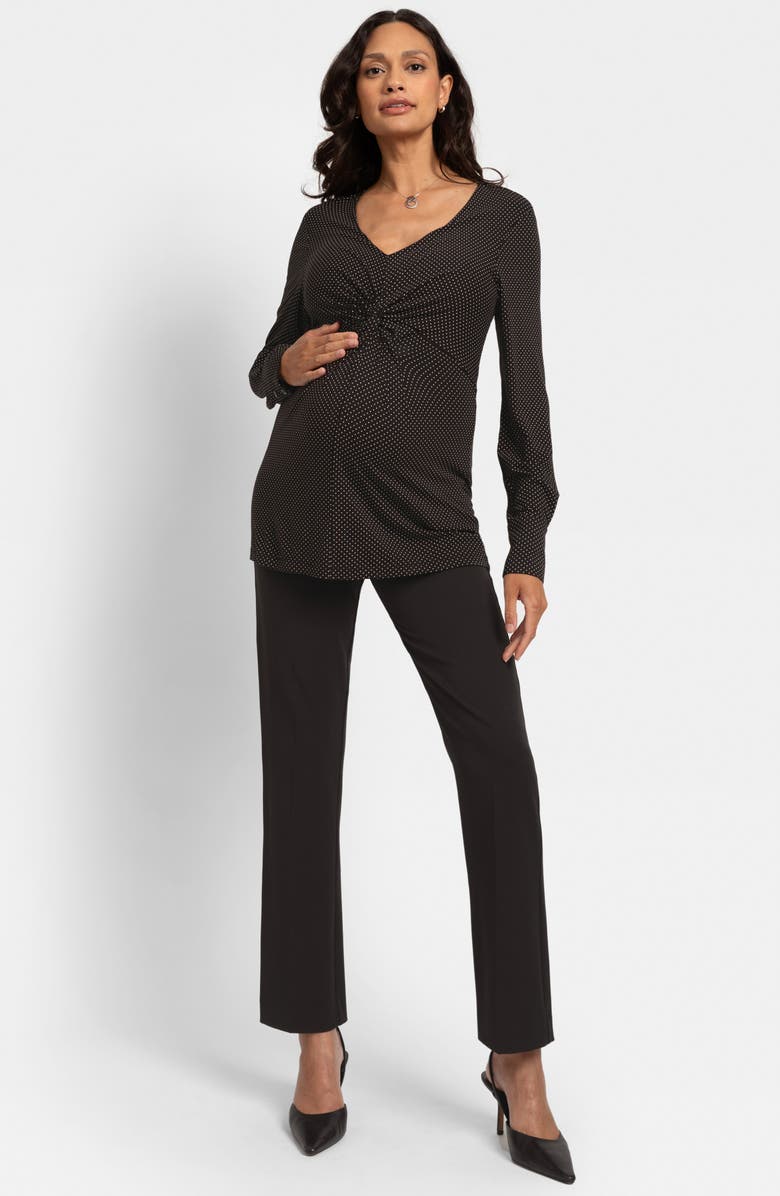 Seraphine Stretch Jersey Straight Leg Maternity Pants, Alternate, color, Black