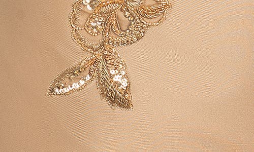 Sachin & Babi Embellished Pryce Gown In Chestnut Gold