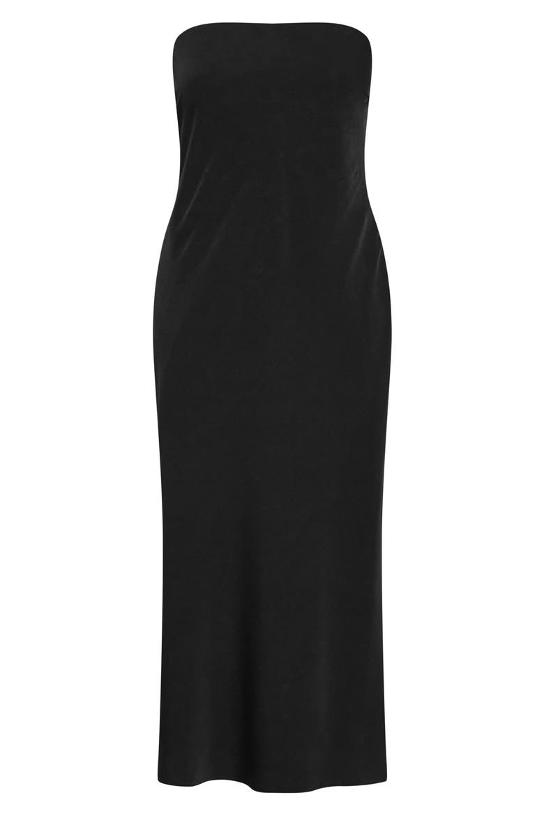 Amari Strapless Maxi Dress, Alternate, color, BLACK