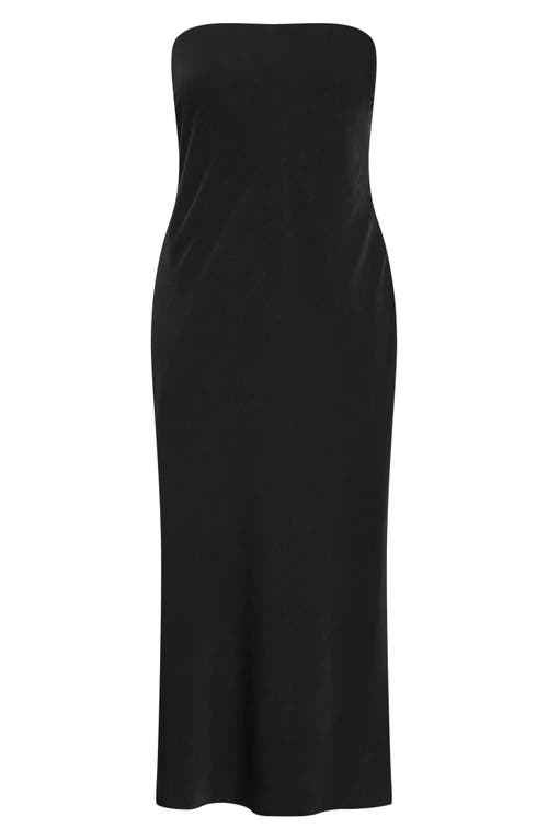 City Chic Sassy Strapless Jersey Midi Dress