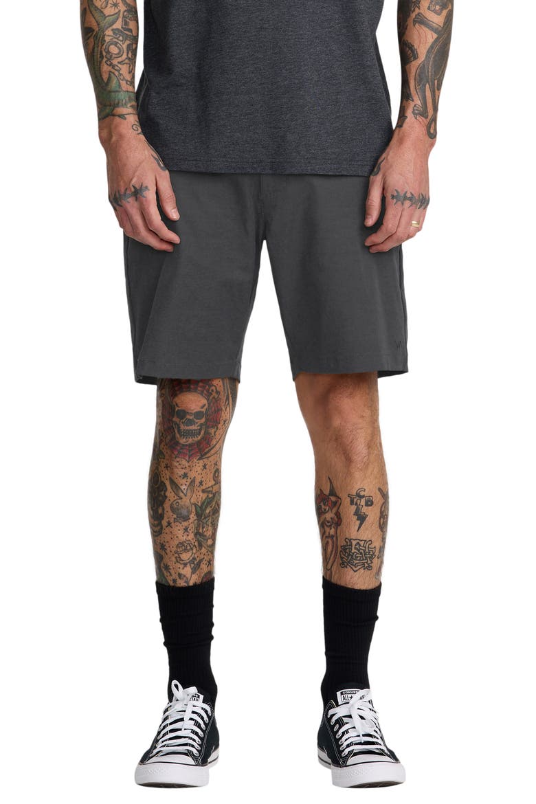 Back In Water Repellent Hybrid Shorts, Main, color, BLACK