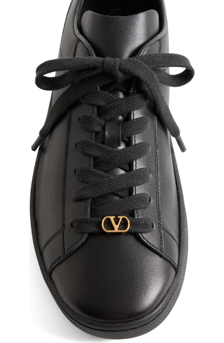 Valentino Garavani Calfskin Leather Sneaker, Alternate, color, Nero/ Green/ Nero