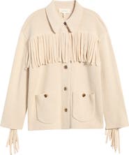 THE GREAT. The Western Wool Blend Sweater Jacket