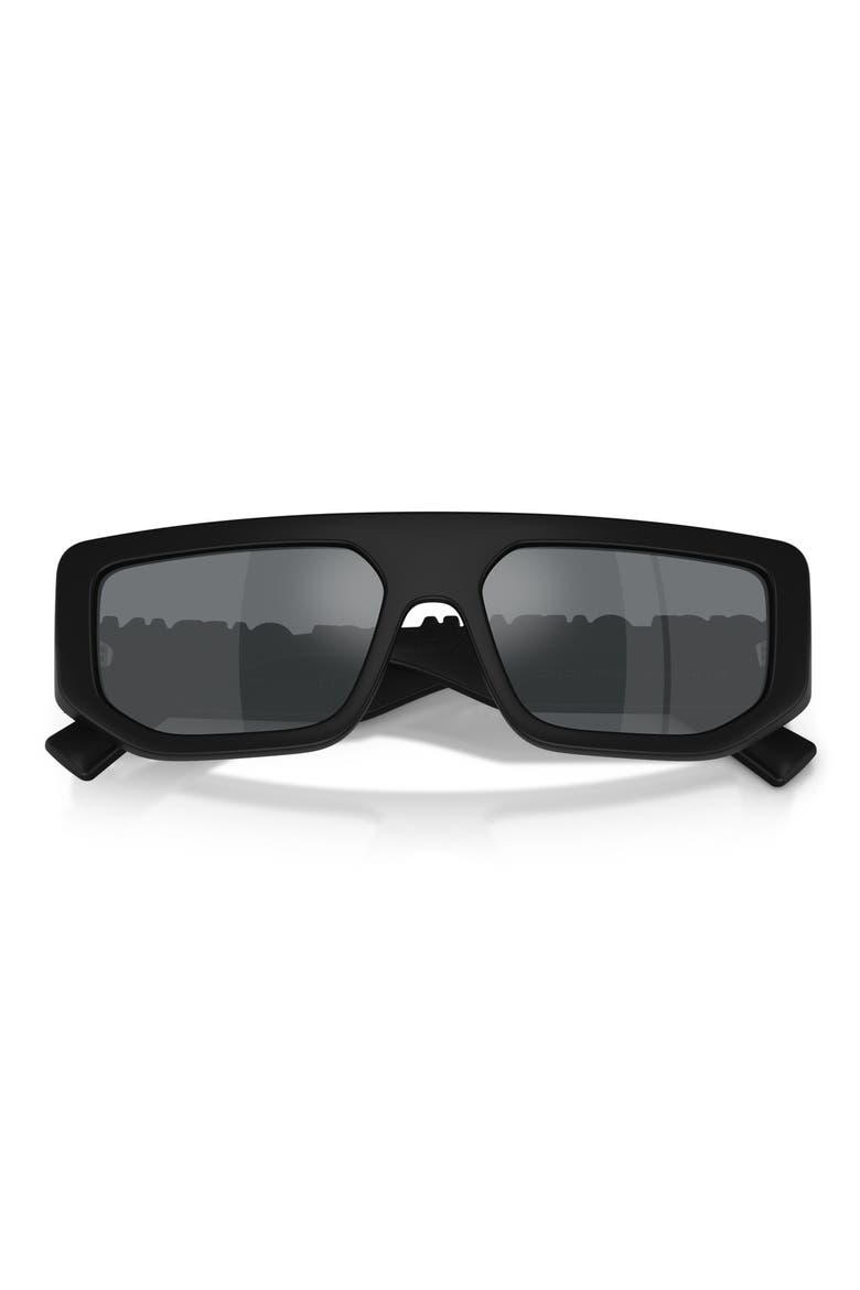 56mm Rectangular Sunglasses, Alternate, color, MATTE BLACK / LIGHT GREY BLACK