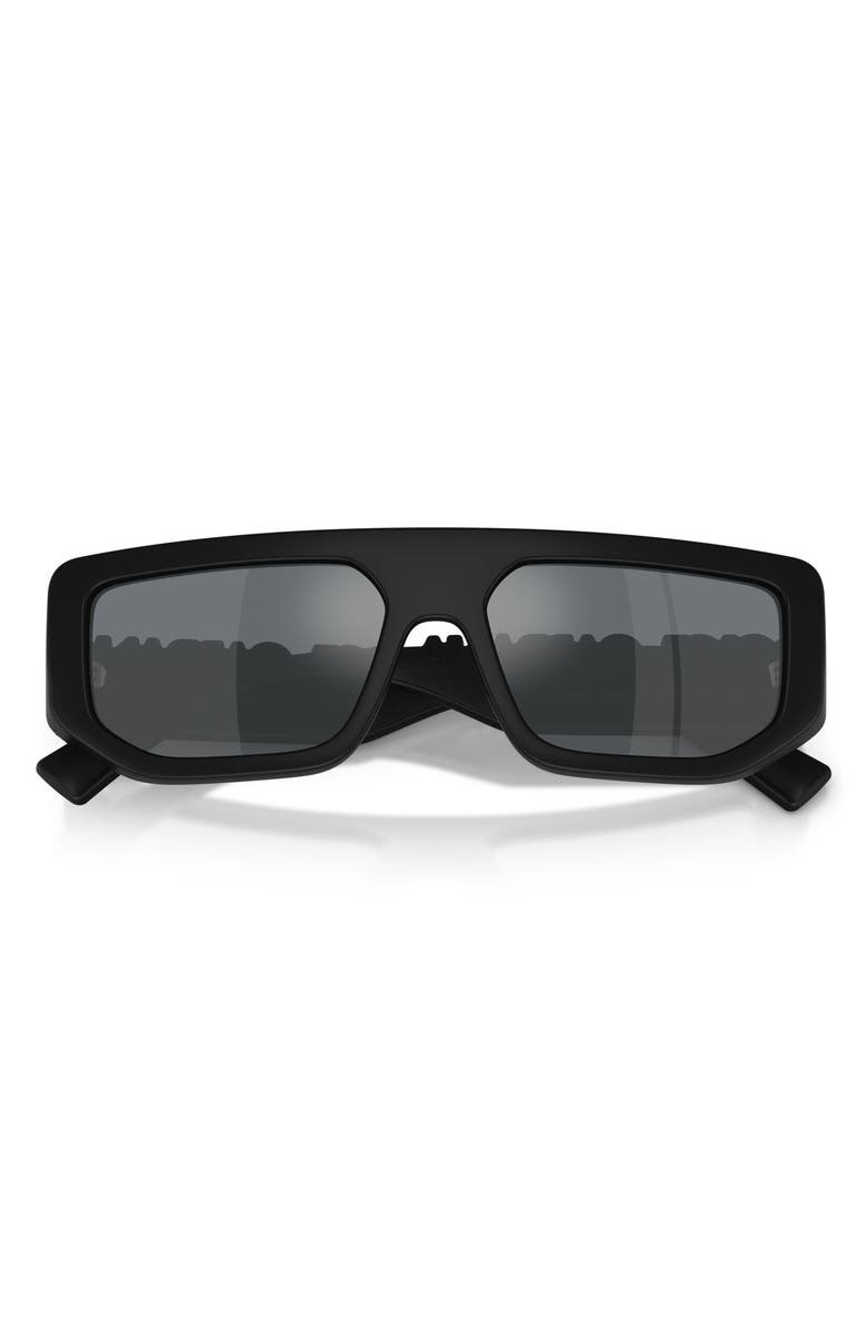 Dolce&Gabbana 56mm Rectangular Sunglasses, Alternate, color, Matte Black / Light Grey Black