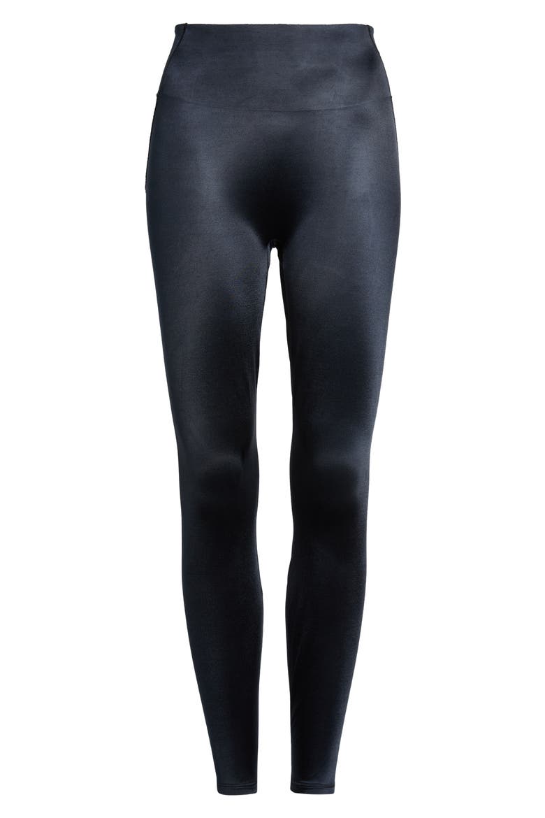 Shine Bonded Waist 26-Inch Leggings, Main, color, OBSIDIAN