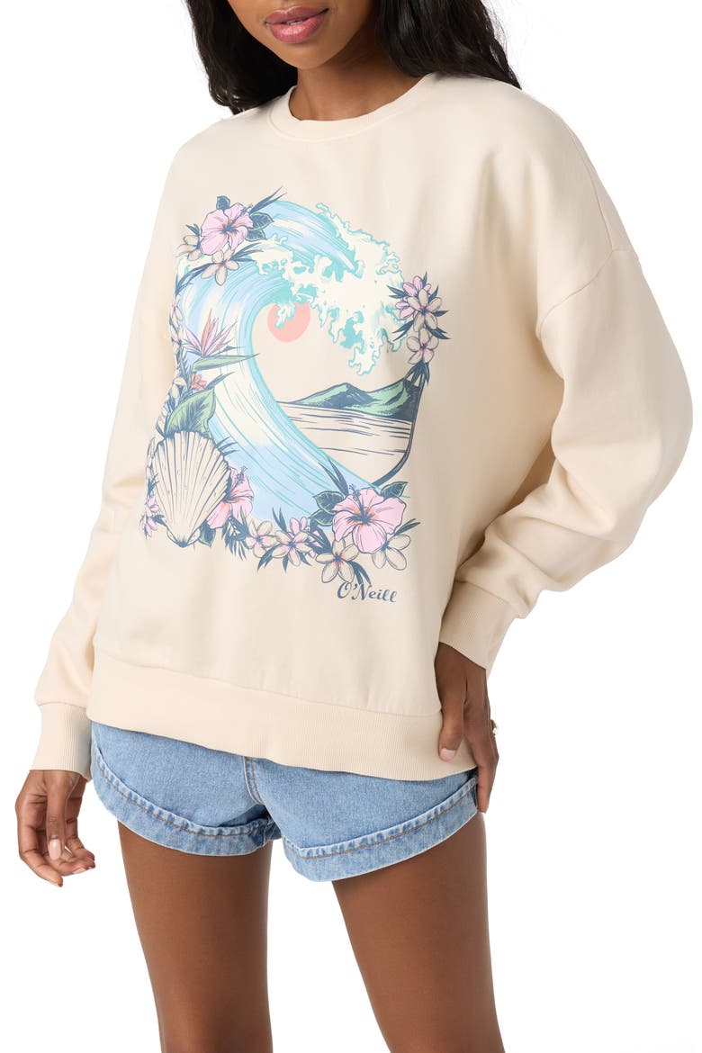 Solis Fleece Graphic Sweatshirt, Main, color, TAPIOCA