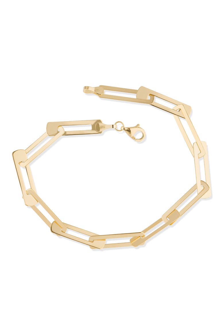 14K Gold Laser Interlocking Chain Bracelet, Main, color, GOLD