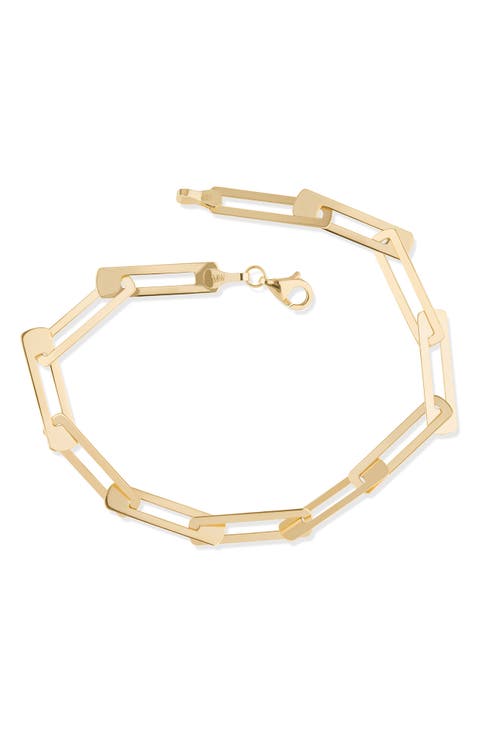 14K Gold Laser Interlocking Chain Bracelet