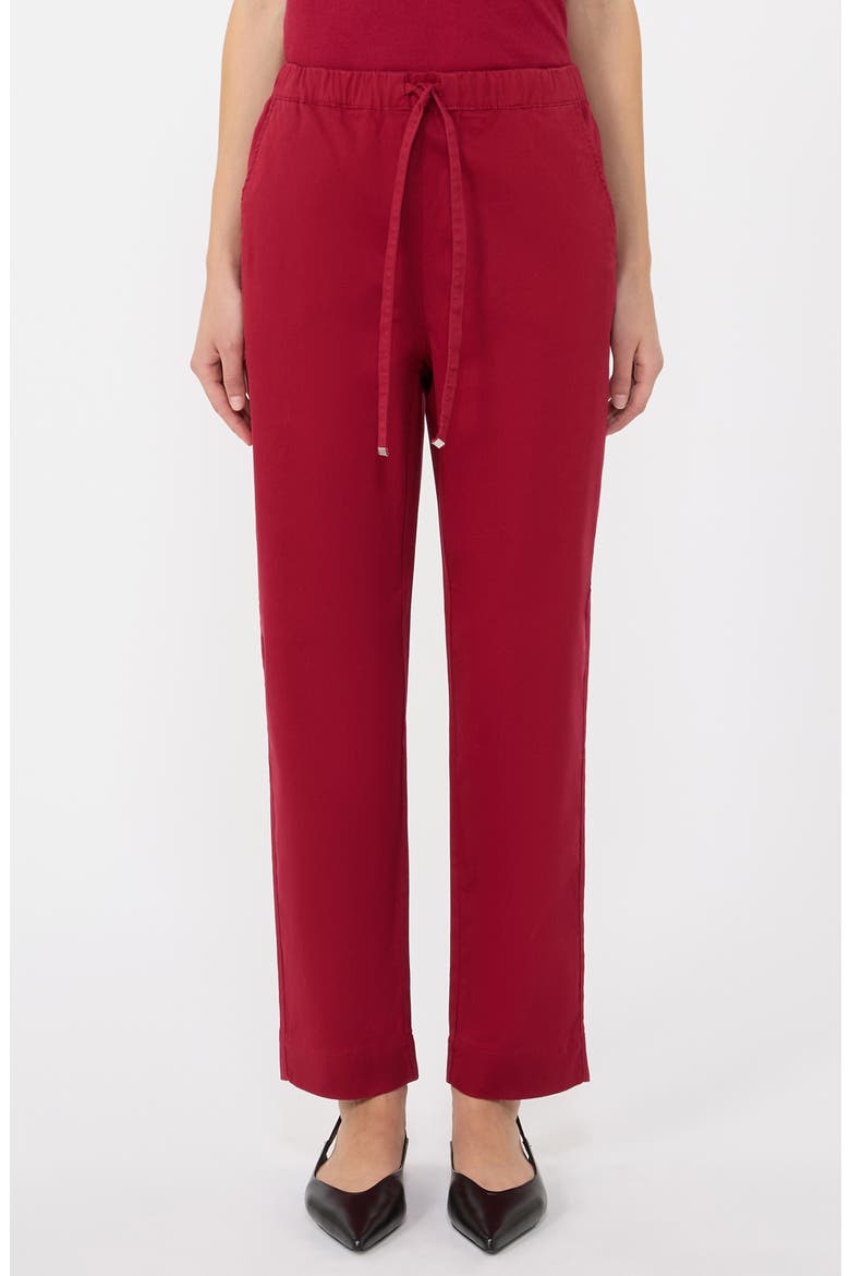 Mara Drawstring Stretch Cotton Pants, Main, color, RED RUTHENIUM