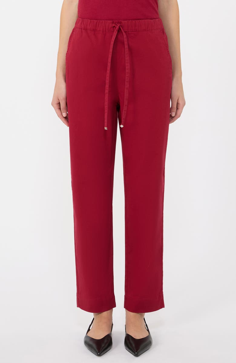 MM by Max Mara Mara Drawstring Stretch Cotton Pants, Main, color, Red Ruthenium