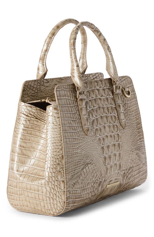 Brahmin Small Finley Croc Embossed Leather Satchel In Wind Chime