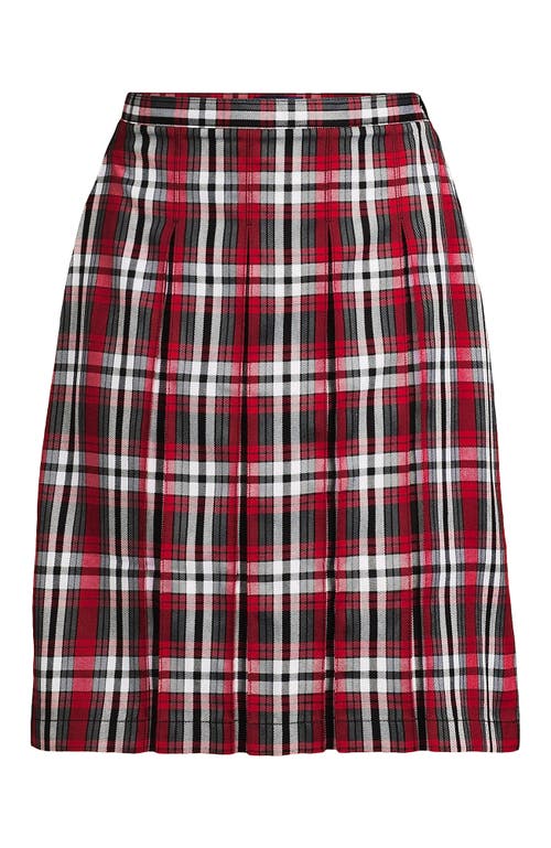 Lands' End School Uniform Young Plaid Box Pleat Skirt Top Of The Knee In Multi
