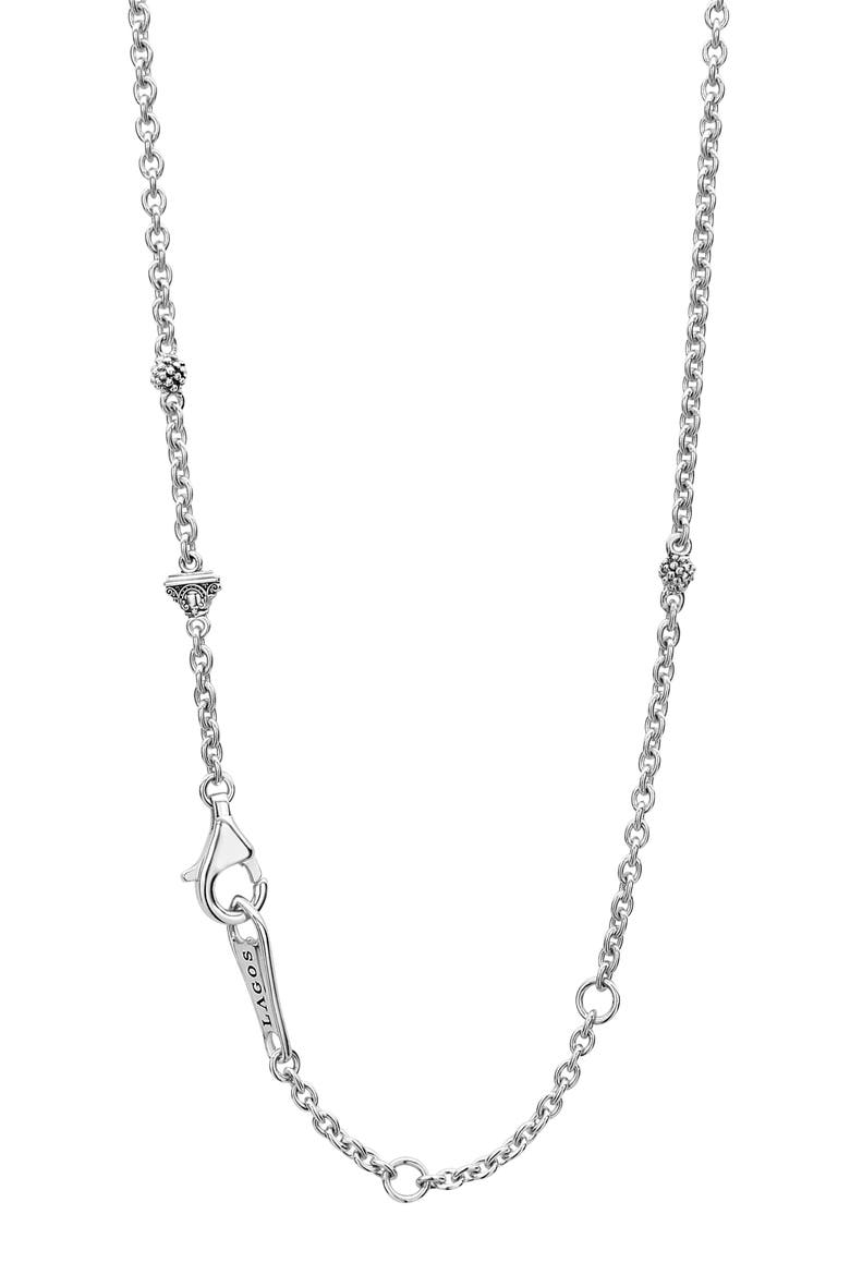 Caviar Spark Diamond Pavé Circle Pendant Necklace, Alternate, color, SILVER