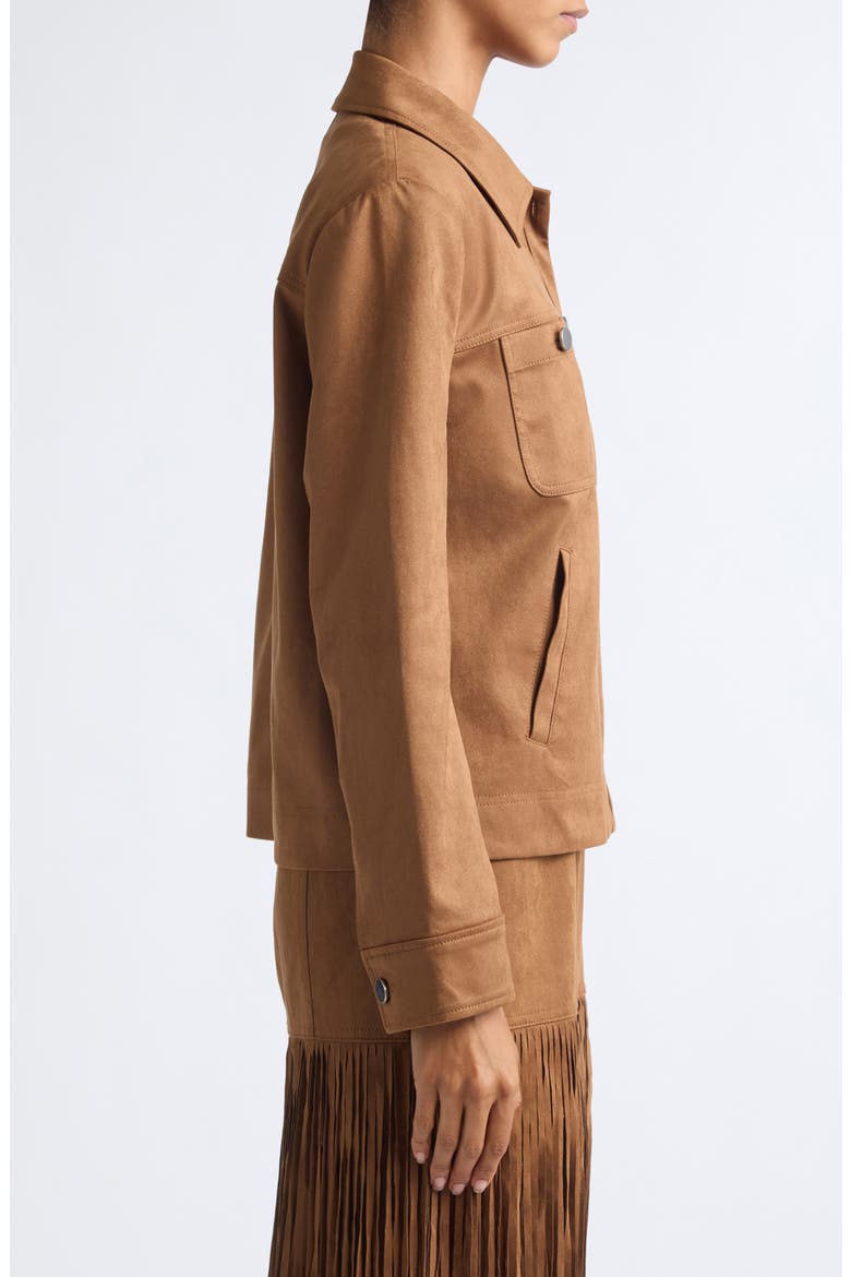 Isalya Faux Suede Button Front Jacket, Alternate, color, CEDAR