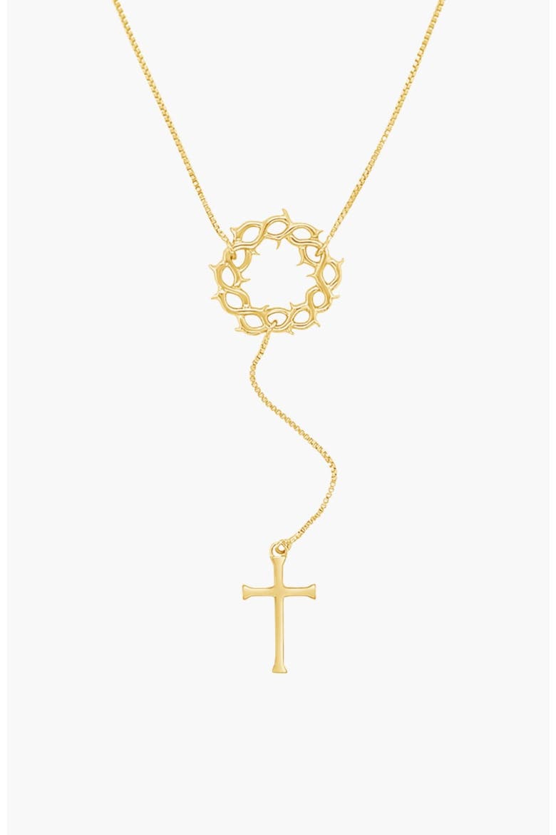 Crown Of Thorns Y Necklace, Main, color, 18k Gold Plated