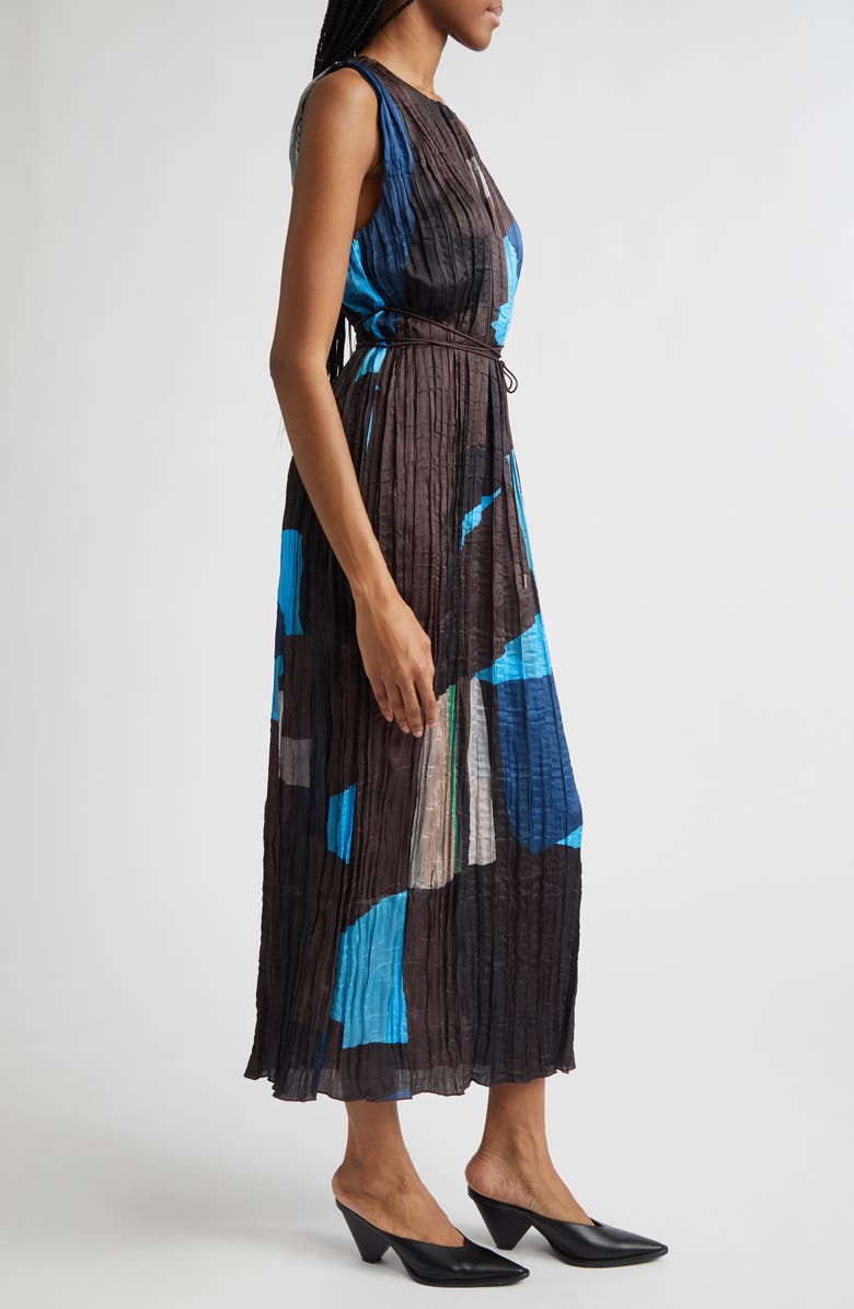 STAUD Mizu Sleeveless Colorblock Dress, Alternate, color, Blue Prism