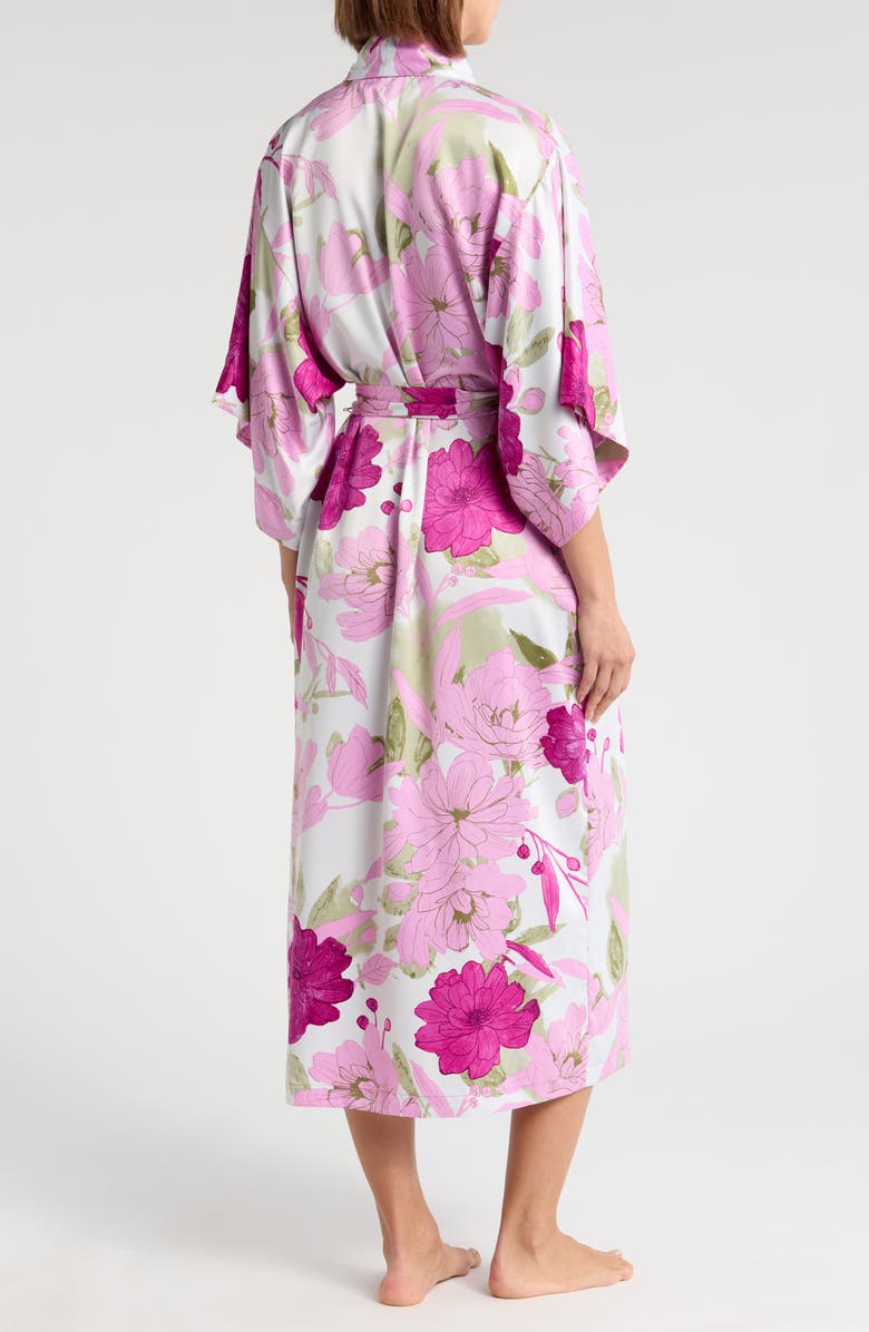 Natori Peony Blossom Satin Robe, Alternate, color, 