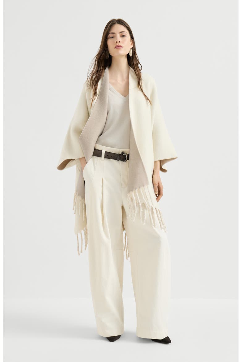 Cashmere and silk sparkling lightweight sweater, Alternate, color, Milk