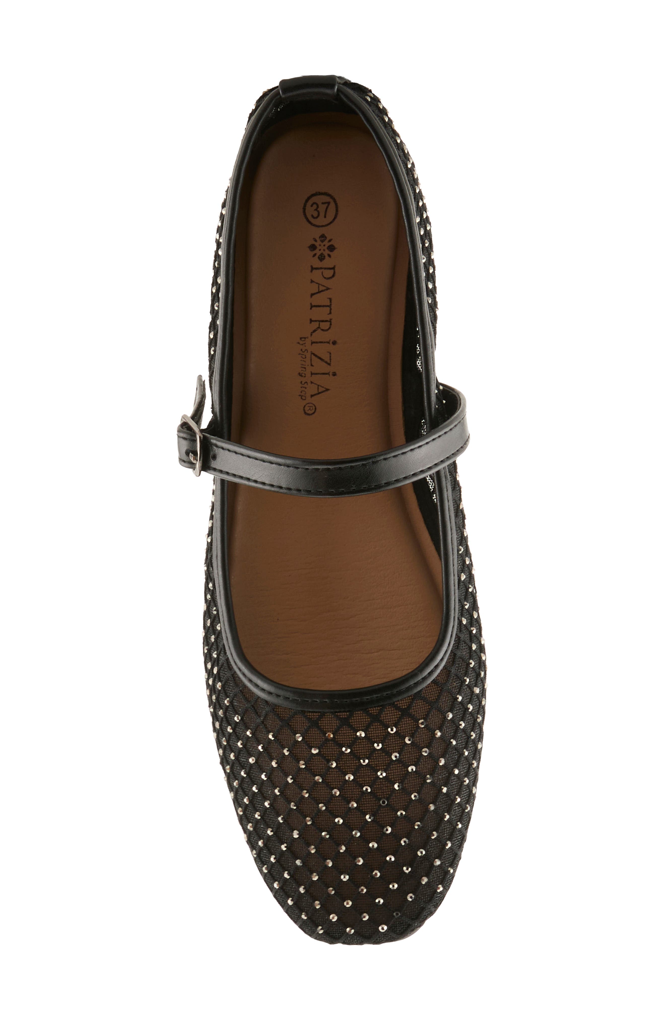 Sharkey Rhinestone Mesh Mary Jane Flat, Alternate, color, BLACK