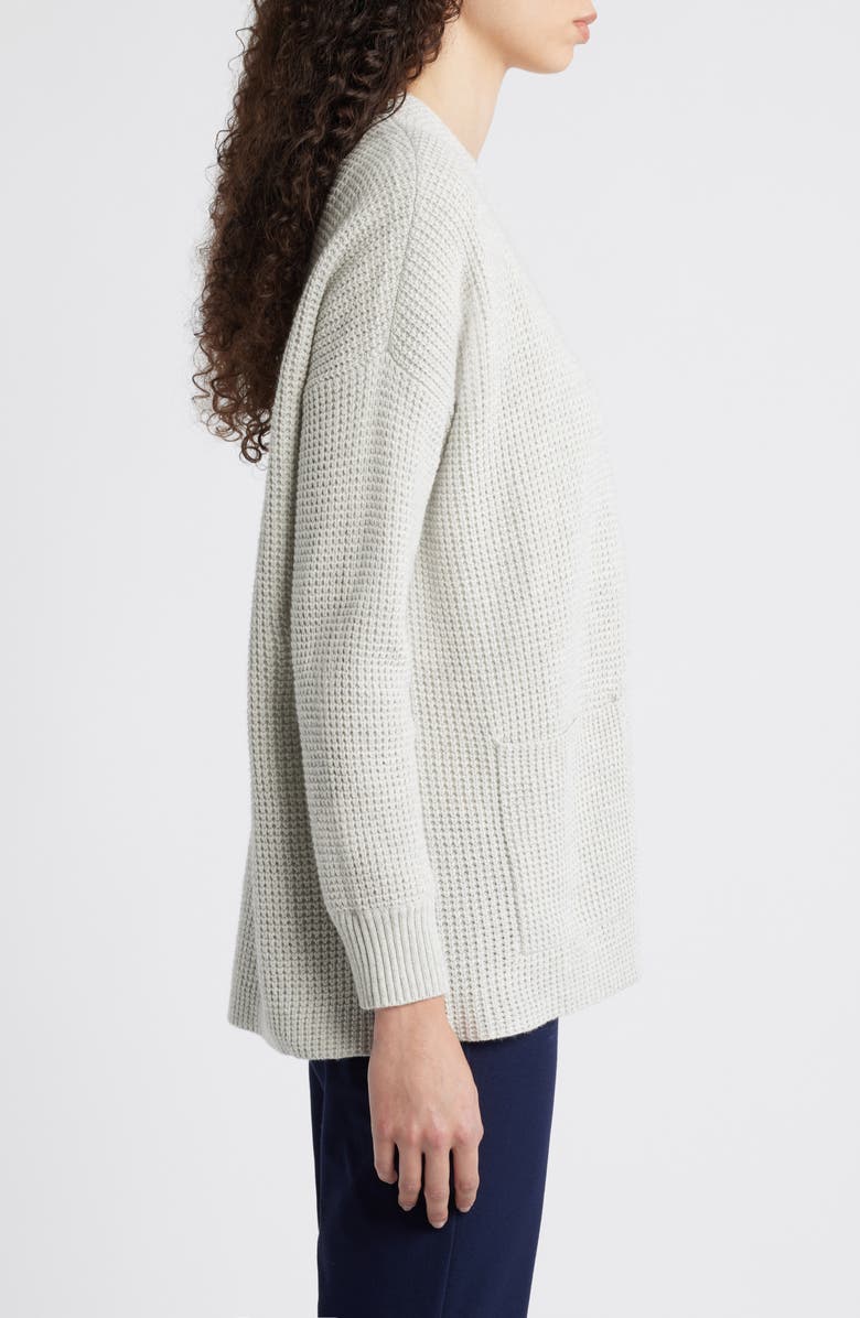 Eileen Fisher Open Front Organic Cotton & Recycled Cashmere Cardigan, Alternate, color, Sea Salt