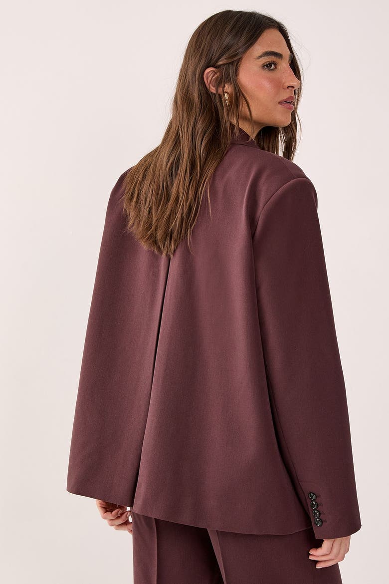 Double Breasted Oversized Blazer, Alternate, color, Chocolate