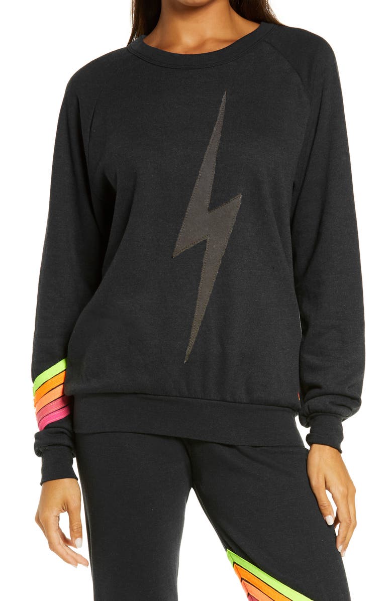 Aviator Nation Bolt Chevron Stripe Sweatshirt, Main, color,