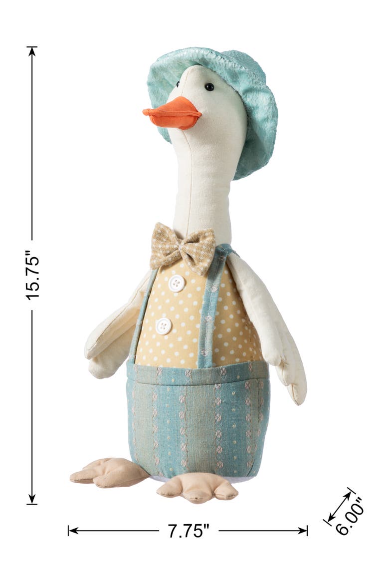 Spring Fabric Boy Duck Figurine, Alternate, color, Blue