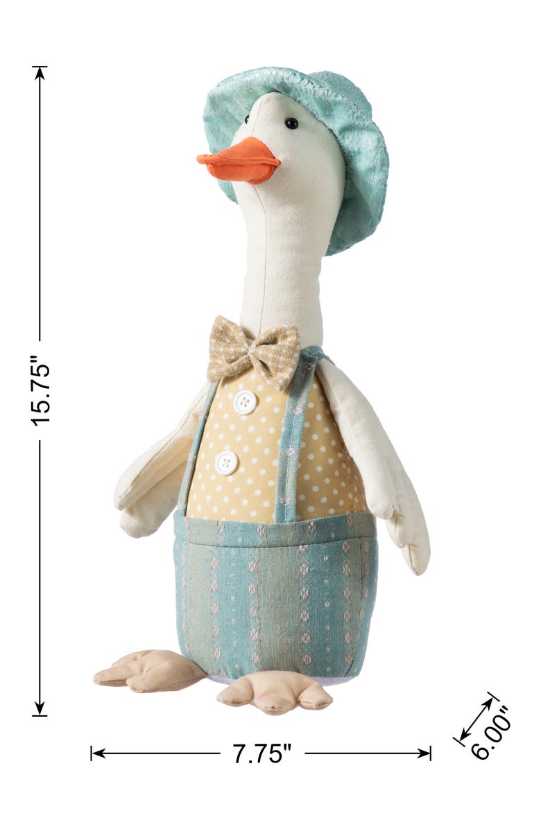 Glitzhome Easter Fabric Boy Duck Figurine, Alternate, color, Blue