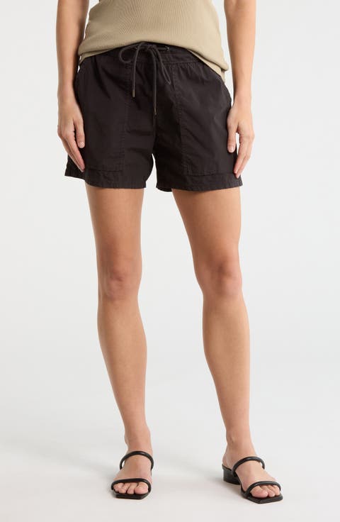 Stretch Cotton Poplin Drawstring Shorts