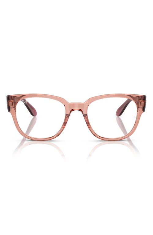 Ray-Ban 50mm Square Optical Glasses in Pink 