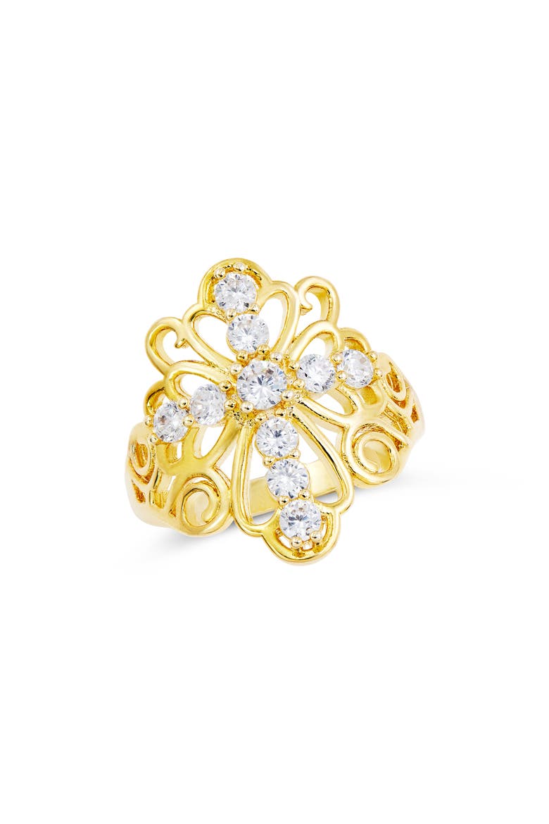 Cross Statement Ring, Main, color, YELLOW