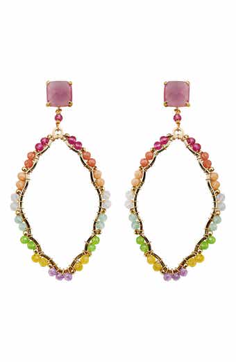 Panacea Crystal Wrapped Drop Earrings