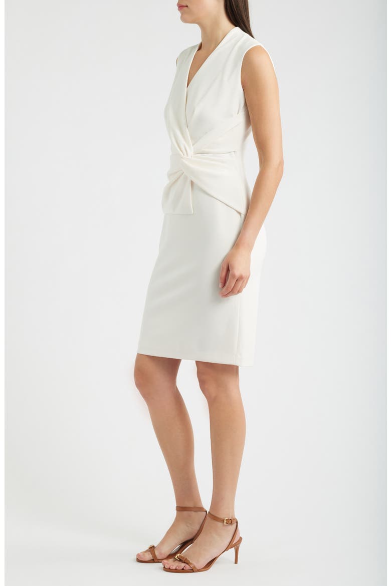 Twist Front Sheath Dress, Alternate, color, WHITE DOVE