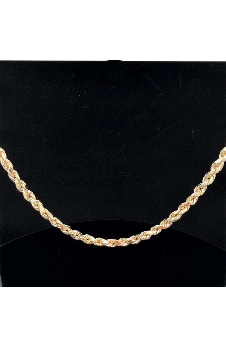 Ancona Jewelry Diamond Cut Rope Chain Necklace 4mm 22 Inch, Main, color, Yellow