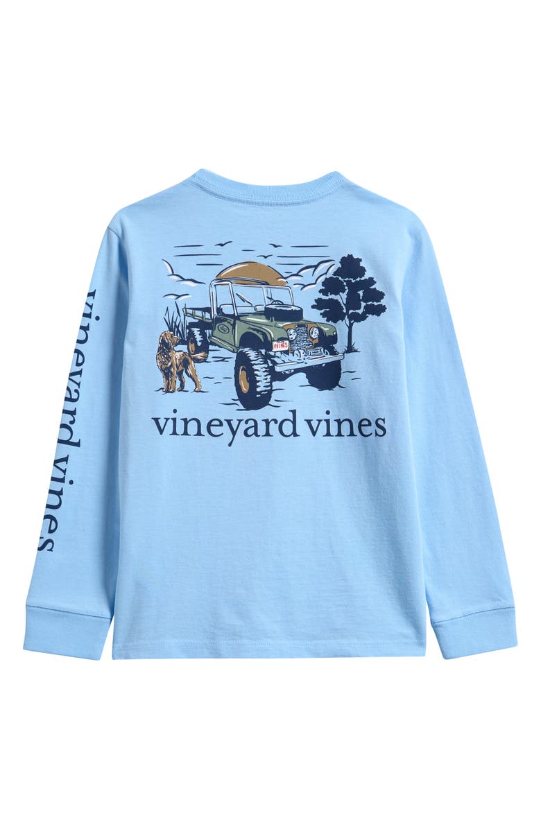 vineyard vines Kids' Autumn Truck Long Sleeve Cotton Graphic T-Shirt, Alternate, color, Jake Blue