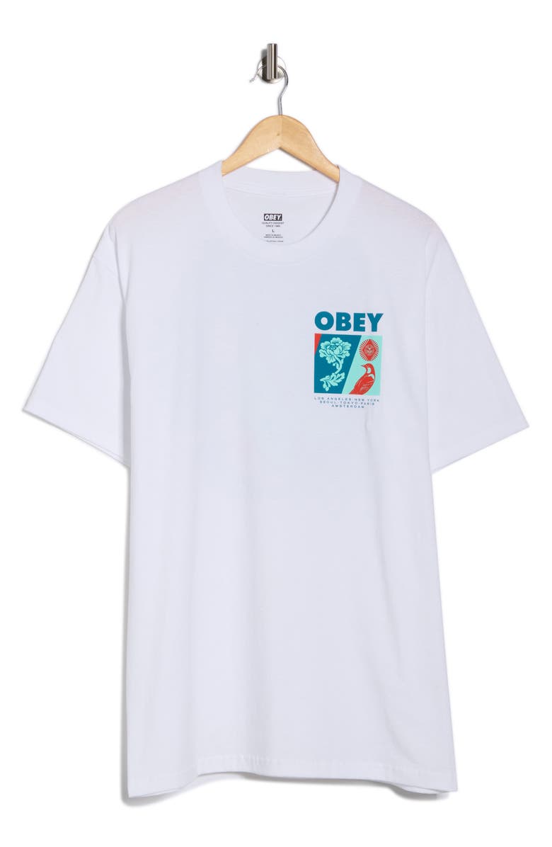 Obey New Spring Graphic T-Shirt, Main, color, White