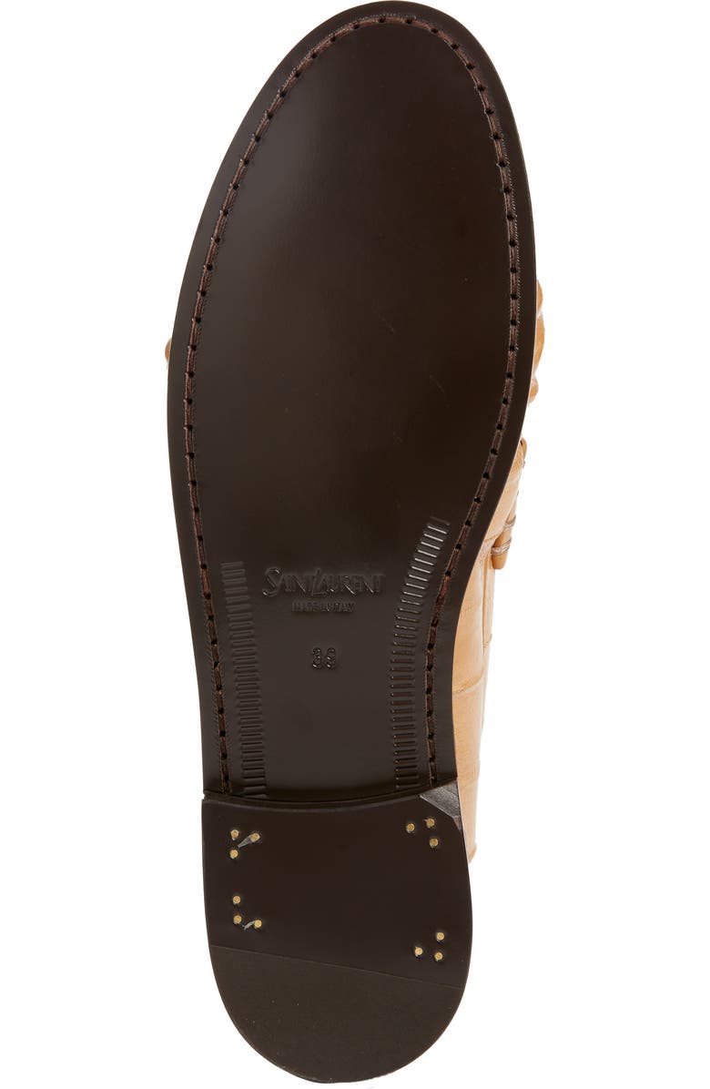 Saint Laurent Eelskin Embossed Loafer, Alternate, color, Soft Beige