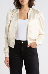 Tart Amma Crop Satin Bomber Jacket