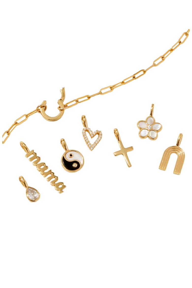 Jude Charm Necklace with Link Lock, Alternate, color, Silver