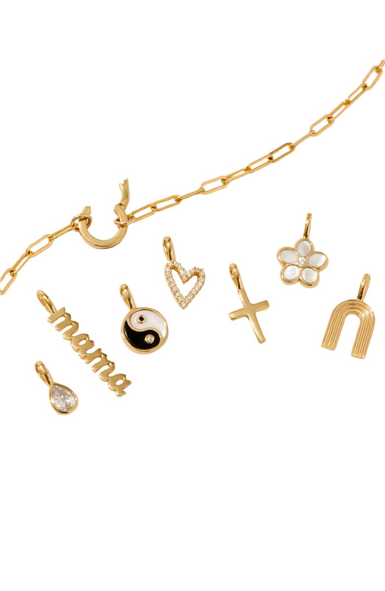 MADE BY MARY Jude Charm Necklace with Link Lock, Alternate, color, Silver