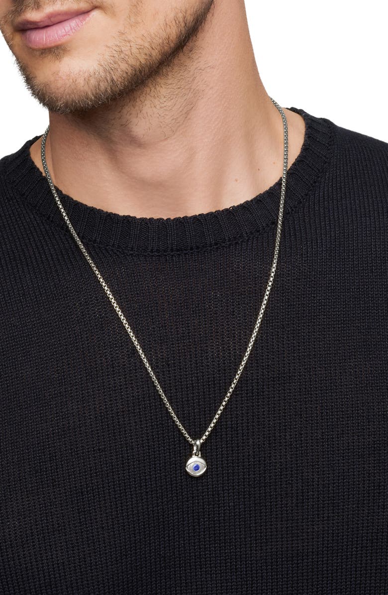 David Yurman Evil Eye Amulet with Lapis Lazuli, Alternate, color, Silver/ Lapis Lazuli