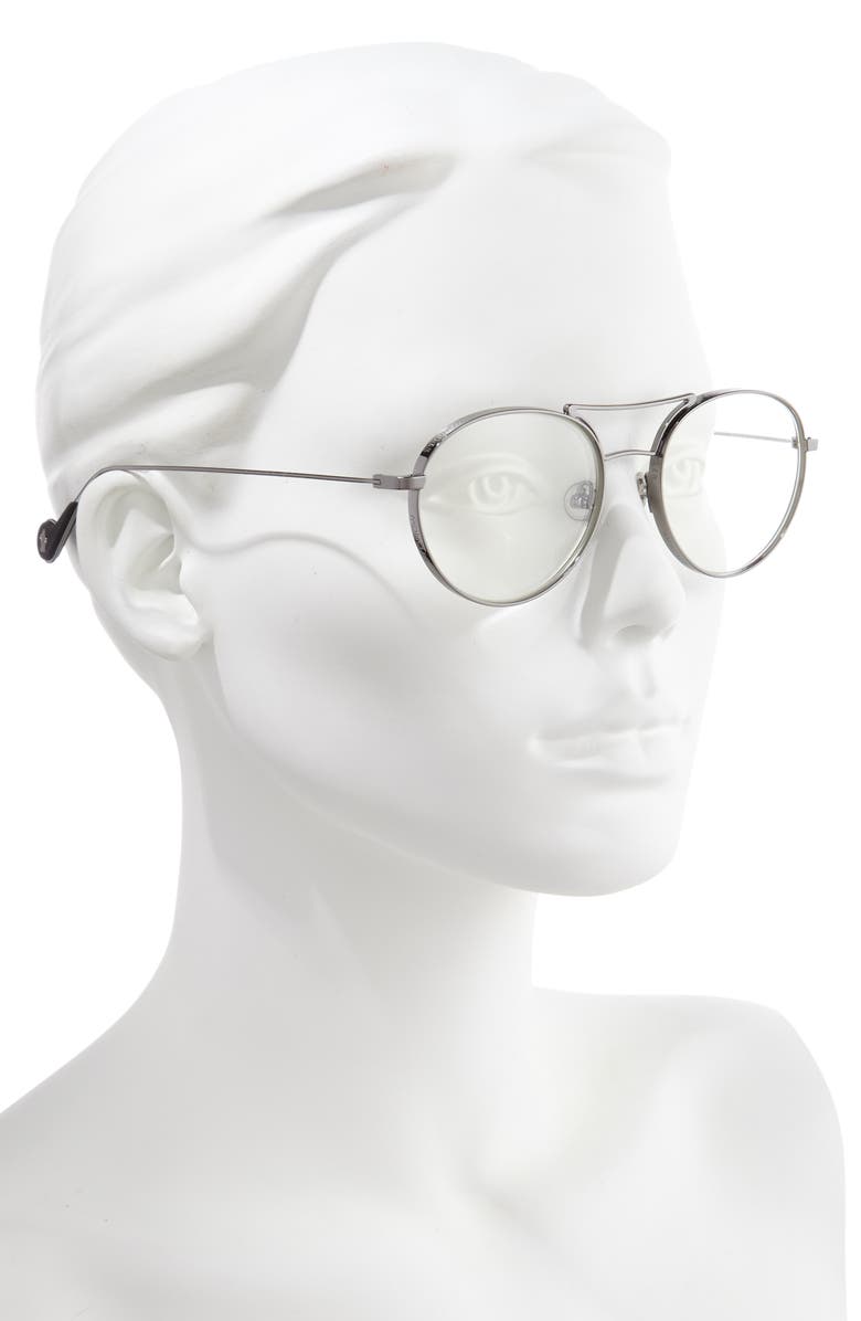 Moncler 54mm Round Optical Glasses, Alternate, color,
